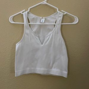 White Cropped Tank Top